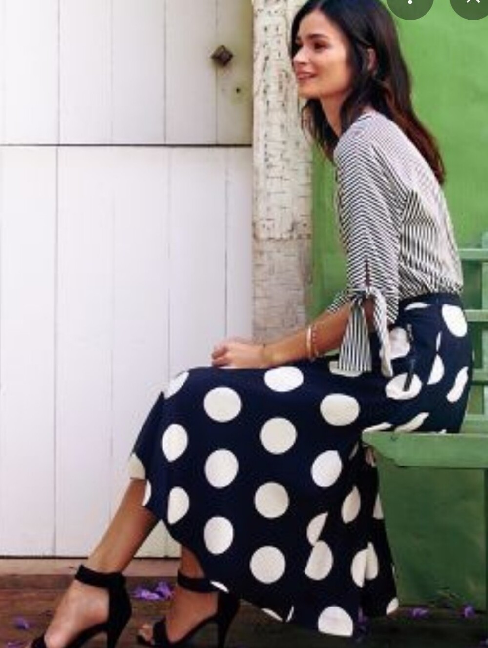 HD In Paris Deco Dot A-Line Midi Skirt